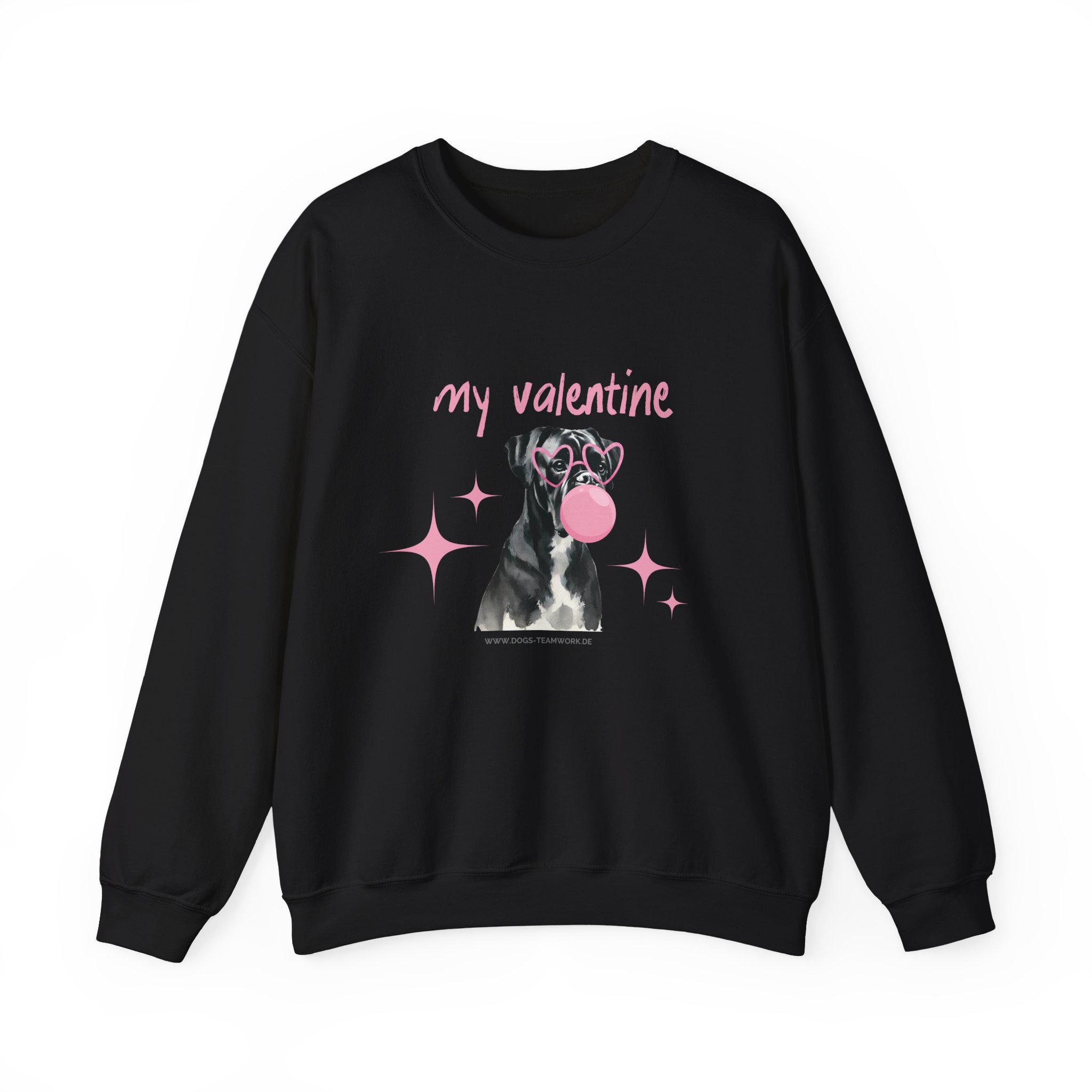 Unisex Sweatshirt - my boxer is my valentine - black – Bild 2